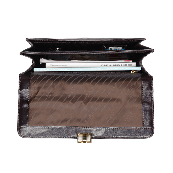 Портфель Dr.Koffer из натуральной кожи темно-коричневый