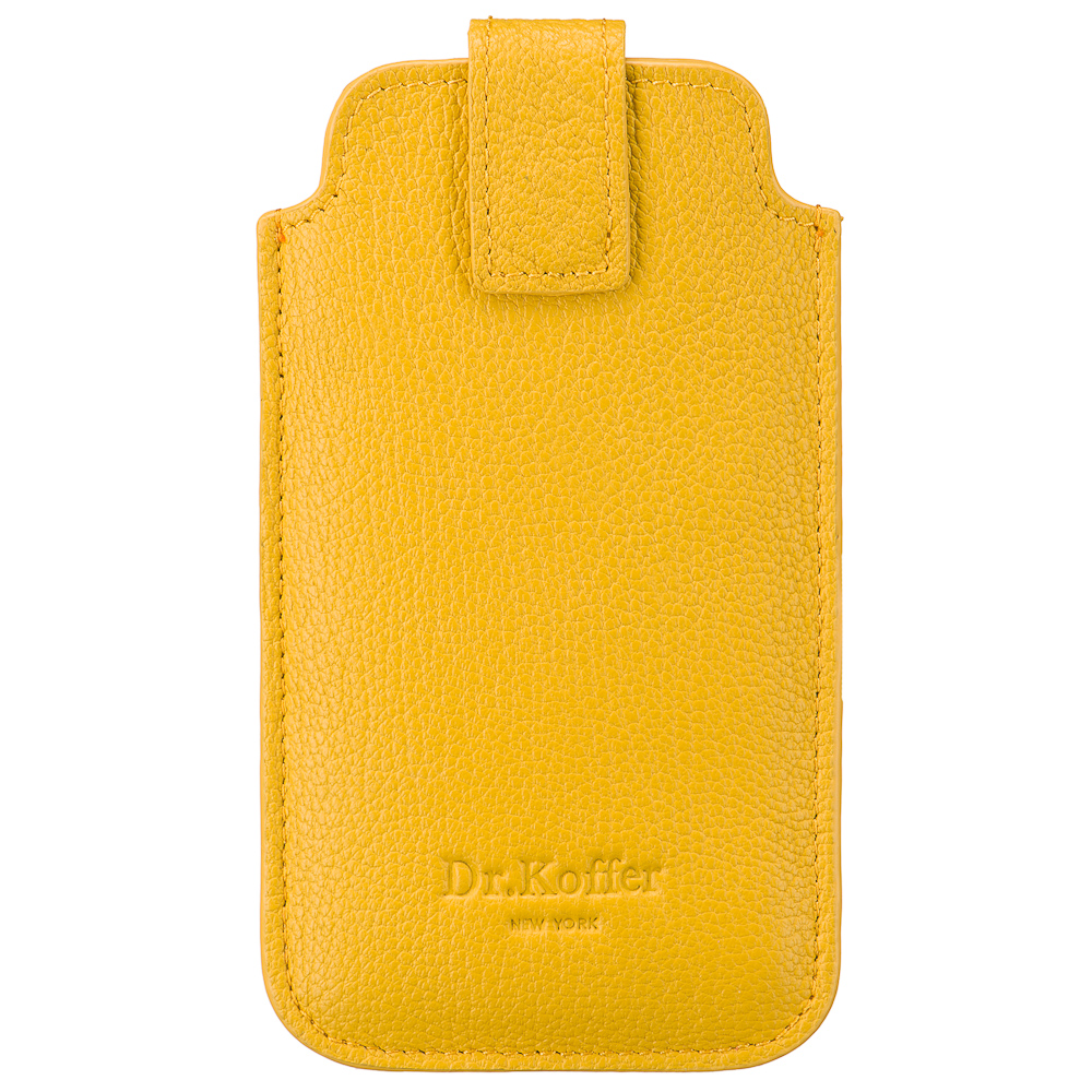 Чехол для телефона из натуральной кожи желтый Dr.Koffer
