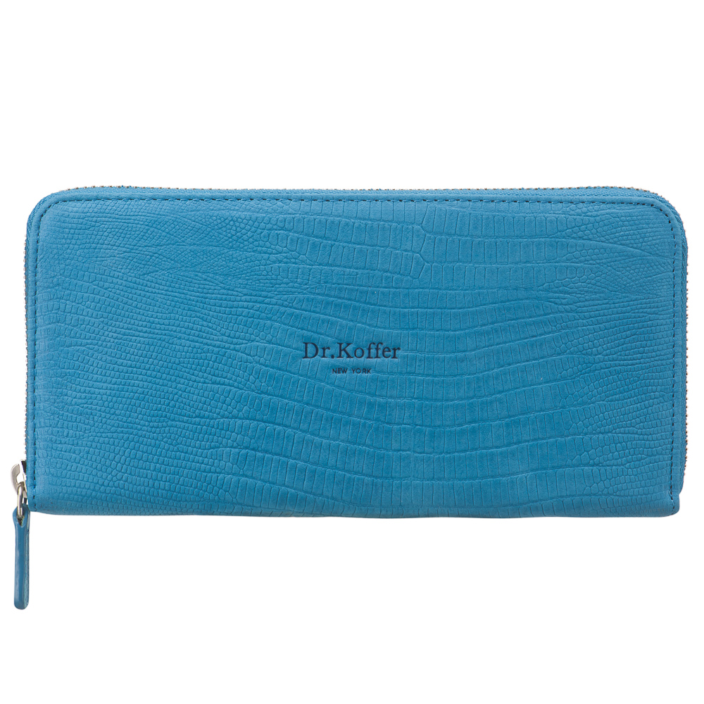 Портмоне Dr.Koffer из натуральной кожи голубое