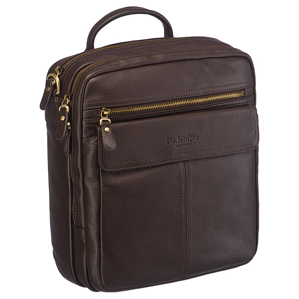 Сумка через плечо Dr.Koffer из натуральной кожи коричневая