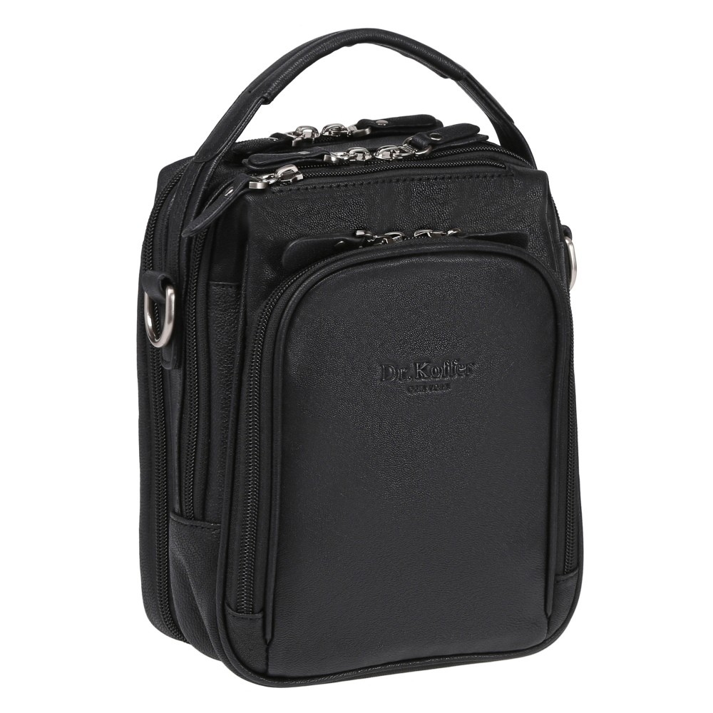 Сумка через плечо Dr.Koffer из натуральной кожи черная