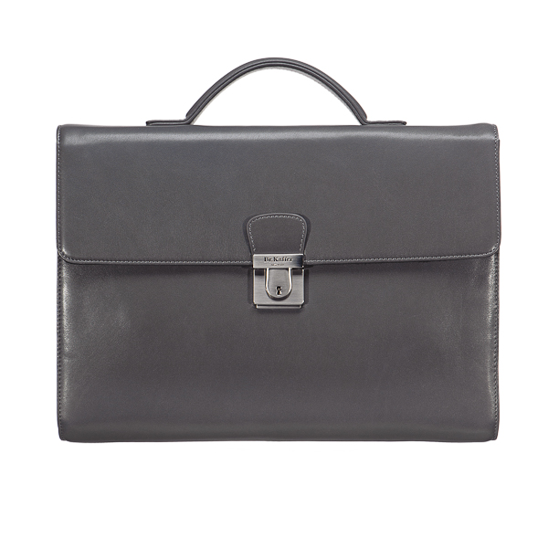 Портфель Dr.Koffer из натуральной кожи серый