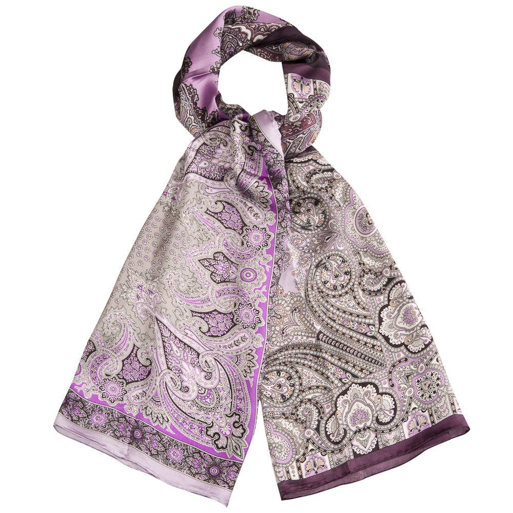 Женский шарф из натурального шелка с платочными принтами трех видов Dr.Koffer S810476-180-74
