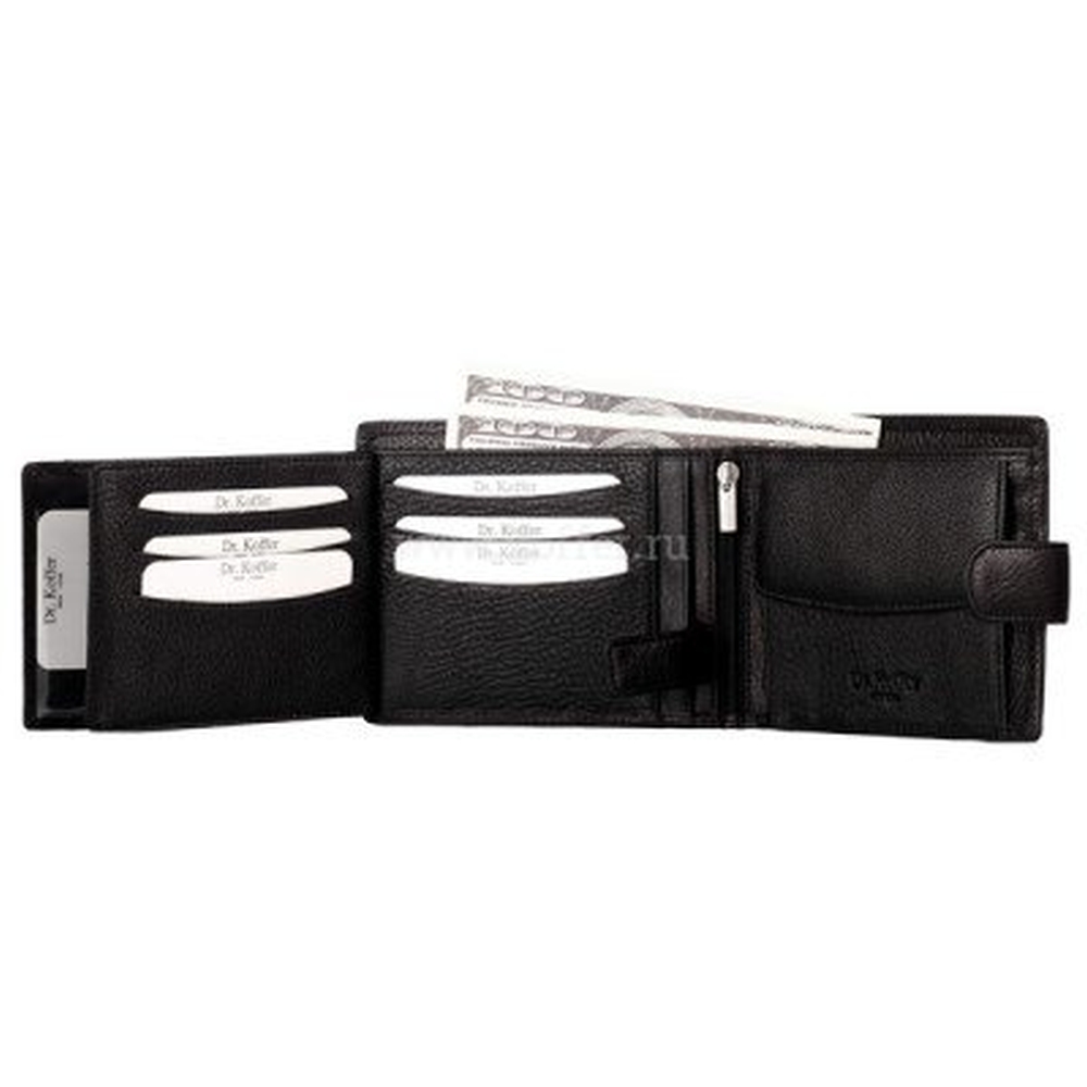 Кошелек Dr.Koffer из натуральной кожи черный