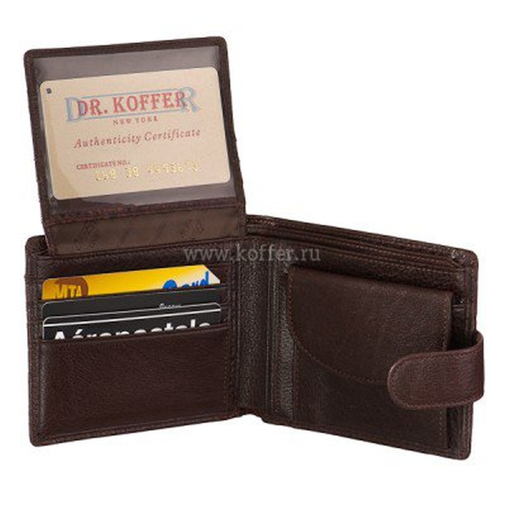 Портмоне Dr.Koffer из натуральной кожи коричневое