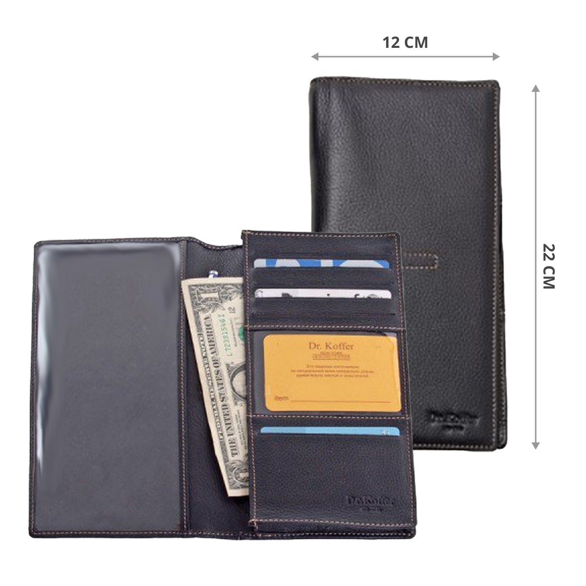 Портмоне Dr.Koffer из натуральной кожи черное