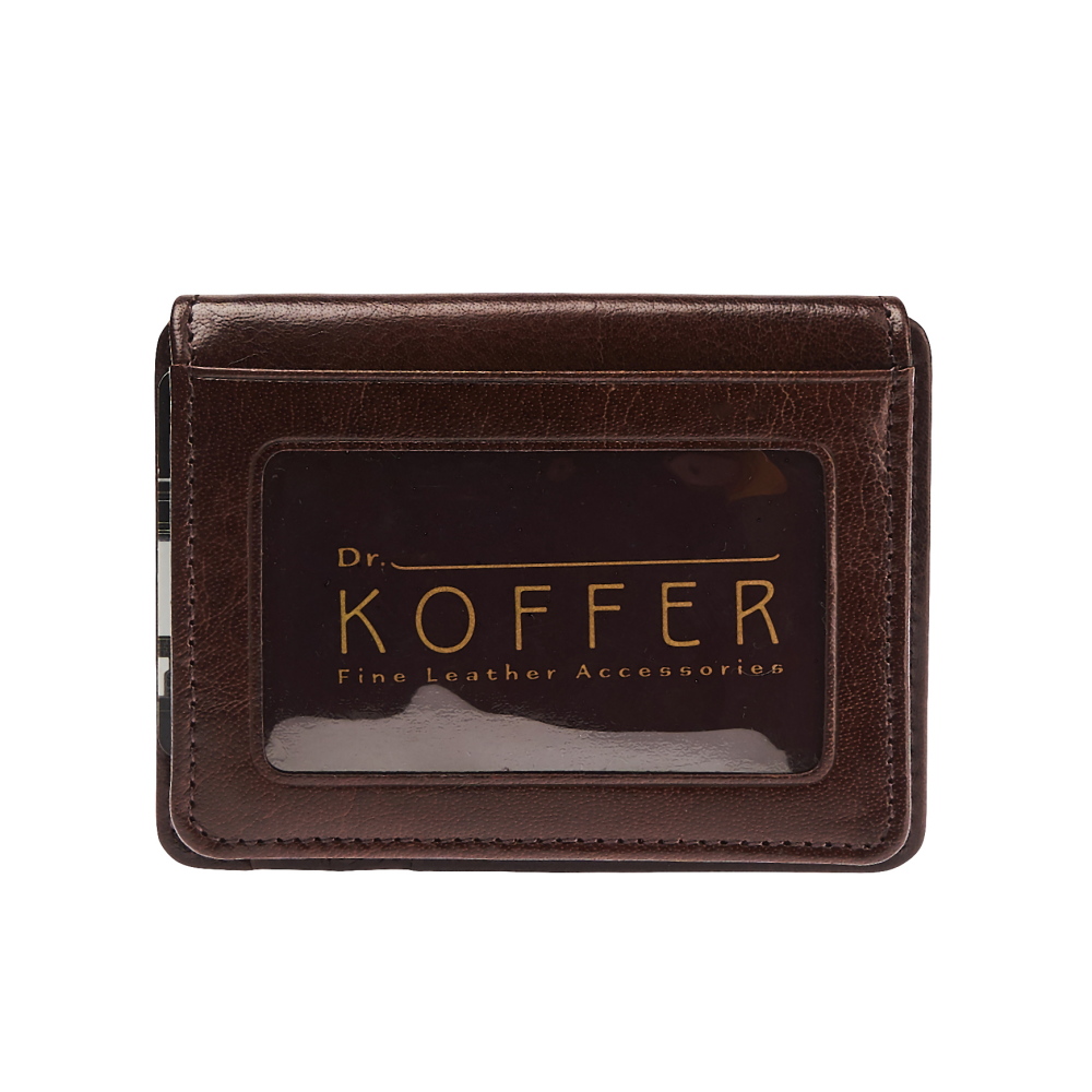 Визитница Dr.Koffer из натуральной кожи темно-коричневая