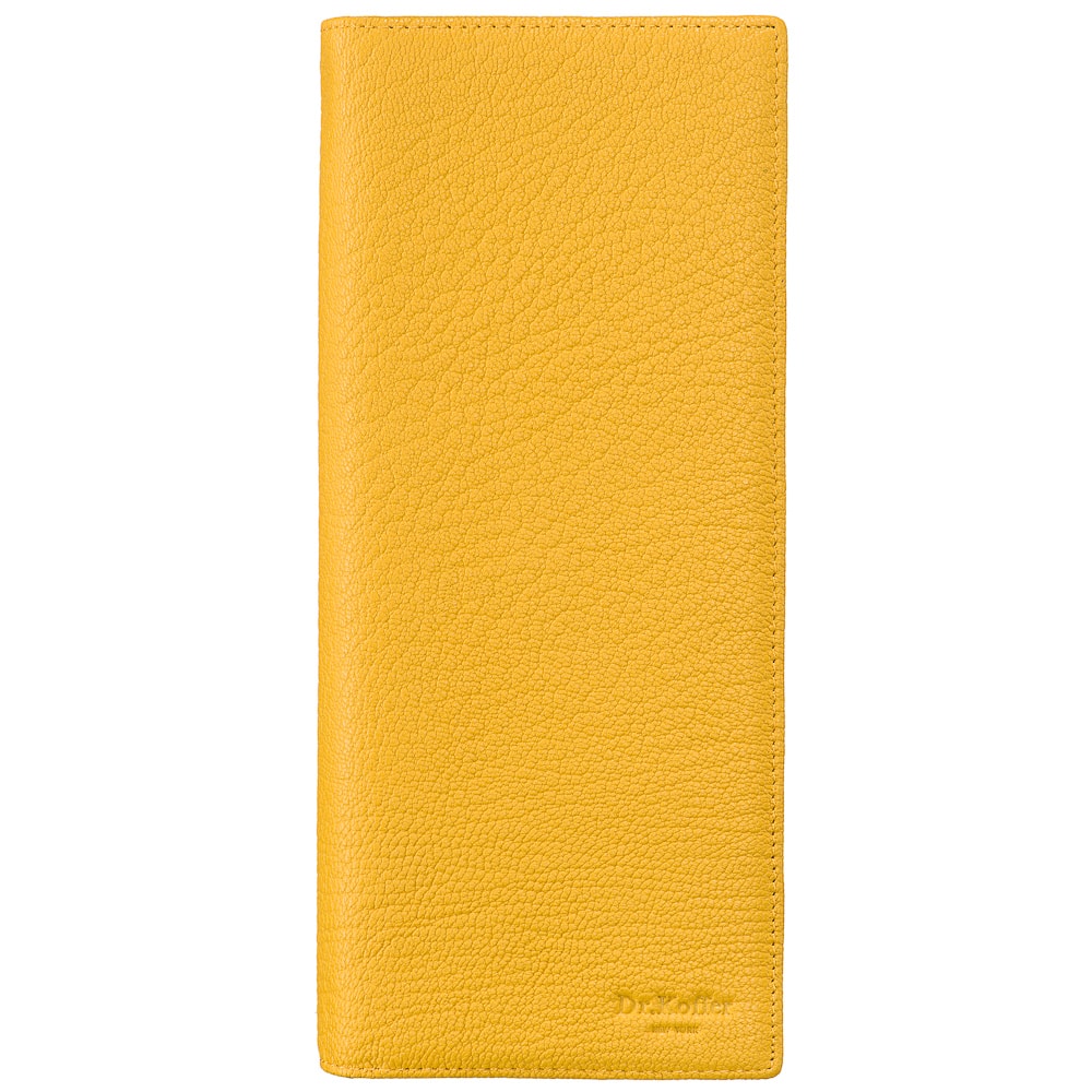 Визитница Dr.Koffer из натуральной кожи желтая