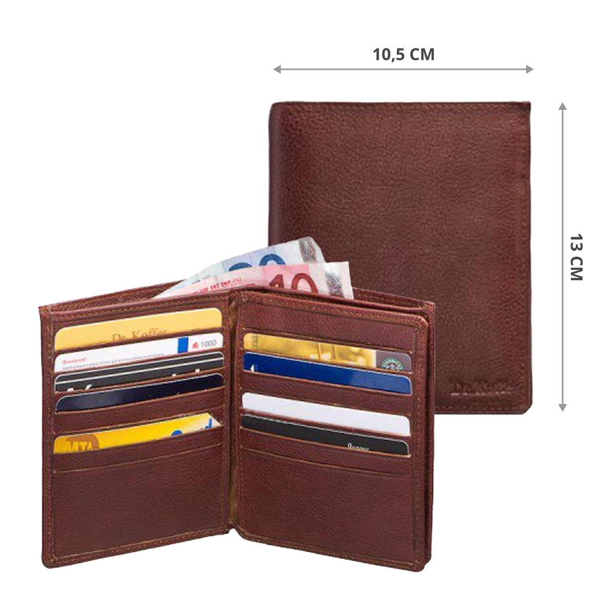 Портмоне Dr.Koffer из натуральной кожи светло-коричневое