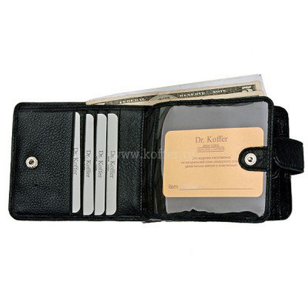 Портмоне Dr.Koffer из натуральной кожи черное