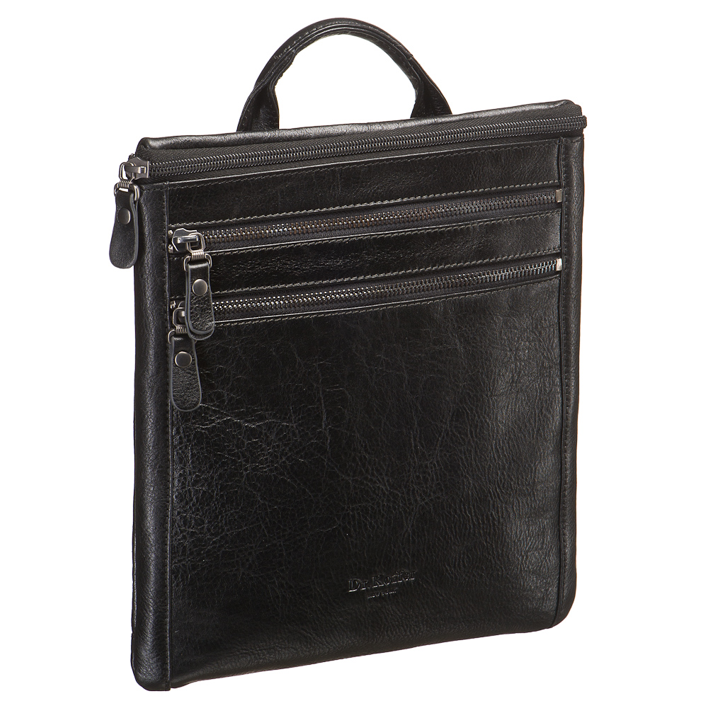 Сумка через плечо Dr.Koffer из натуральной кожи черная