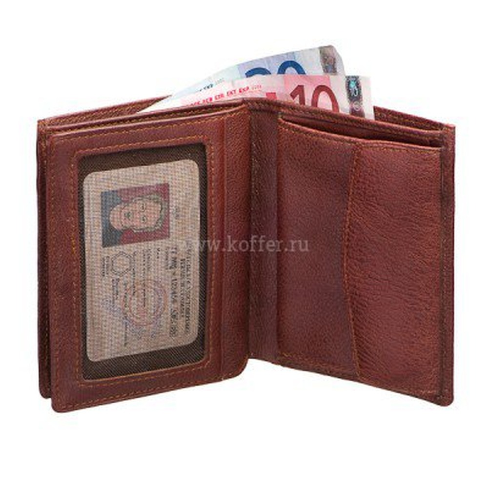 Портмоне Dr.Koffer из натуральной кожи светло-коричневое