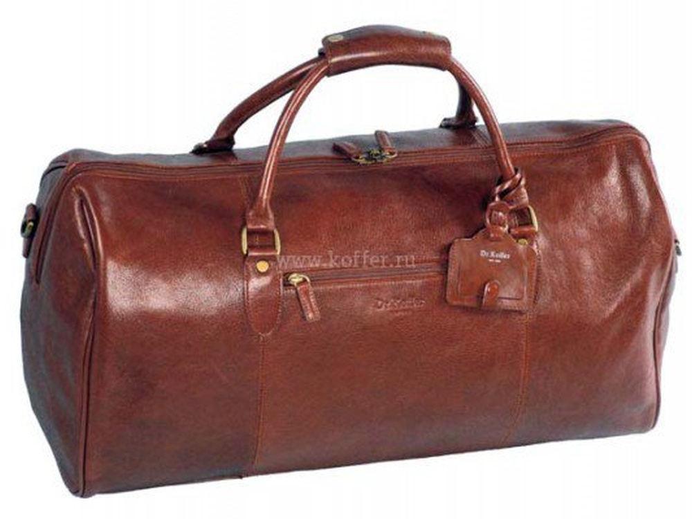 Коричневая дорожная сумка среднего размера Dr.Koffer B242081-02-05