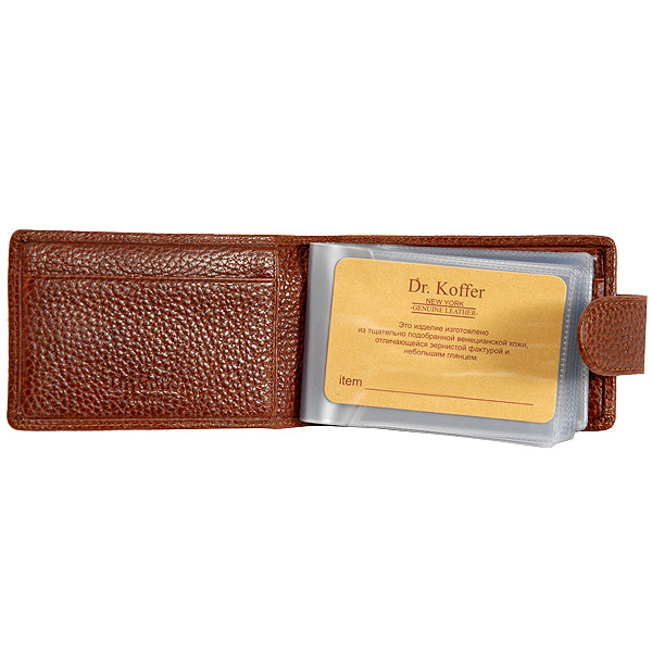 Визитница Dr.Koffer из натуральной кожи светло-коричневая