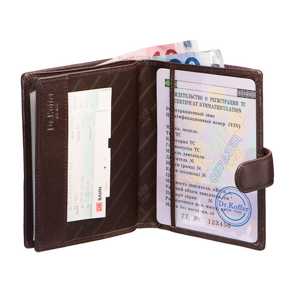 Обложка для паспорта/автодок из натуральной кожи Dr. Koffer