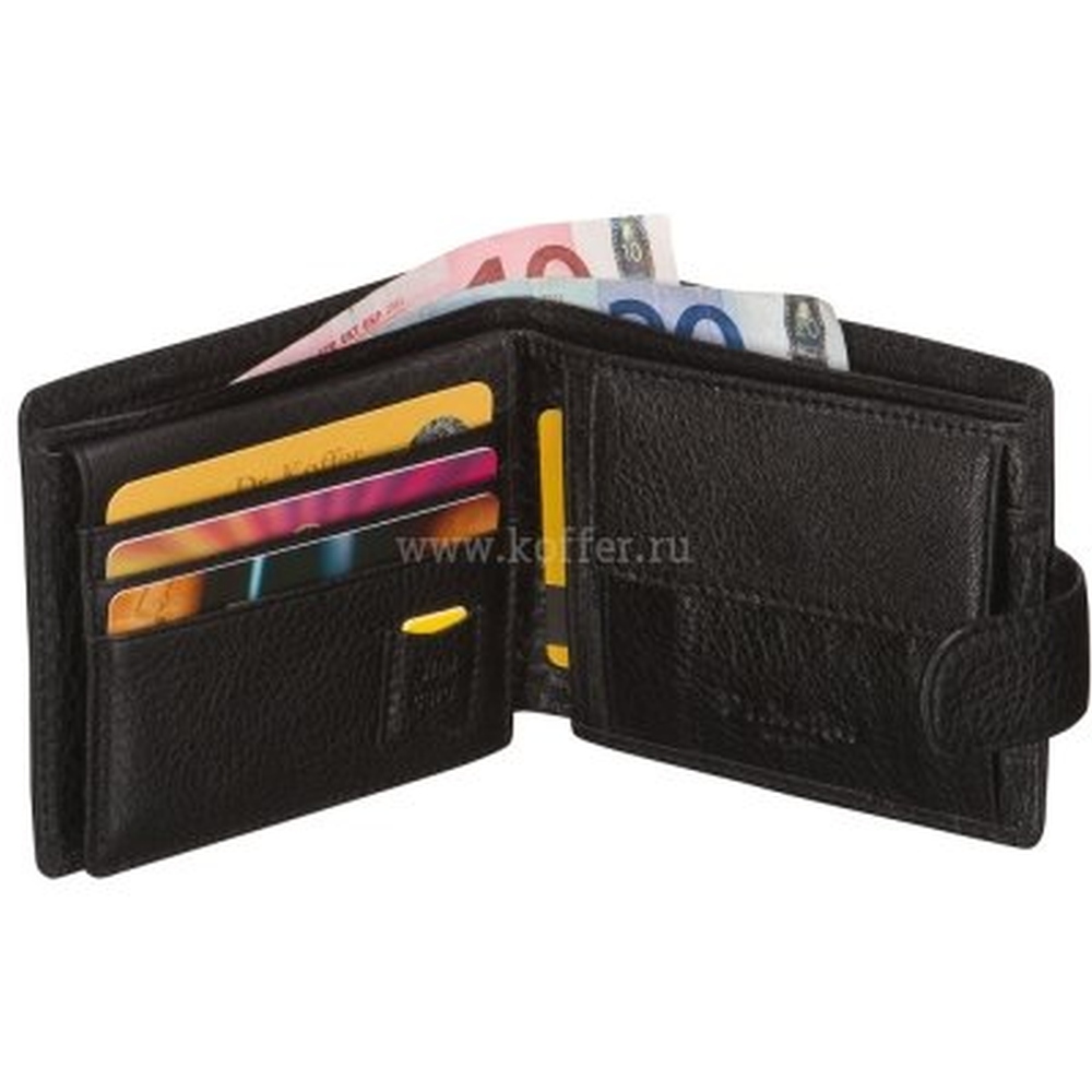 Портмоне Dr.Koffer из натуральной кожи черное