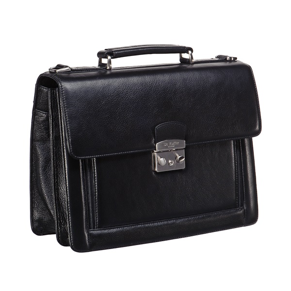 Портфель Dr.Koffer из натуральной кожи черный