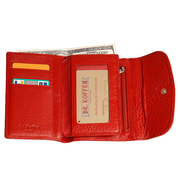 Портмоне Dr.Koffer из натуральной кожи красное