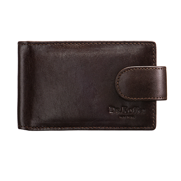 Визитница Dr.Koffer из натуральной кожи темно-коричневая