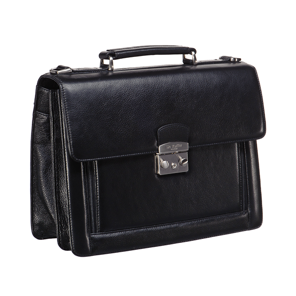 Портфель Dr.Koffer из натуральной кожи черный