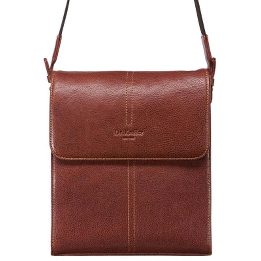 Сумка через плечо Dr.Koffer из натуральной кожи коричневая