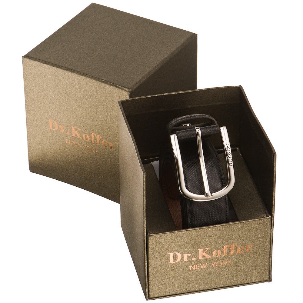 Ремень из рельефной кожи с закругленной пряжкой на винте Dr.Koffer R040V01120-153-04