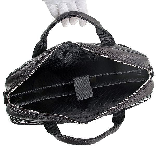 Деловая сумка Dr.Koffer из натуральной кожи черная