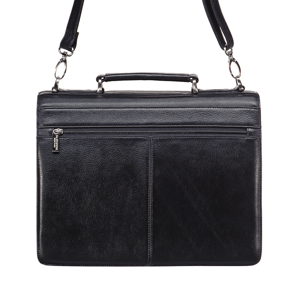 Портфель Dr.Koffer из натуральной кожи черный