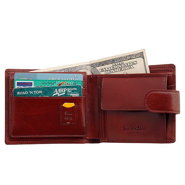 Портмоне Dr.Koffer из натуральной кожи красное