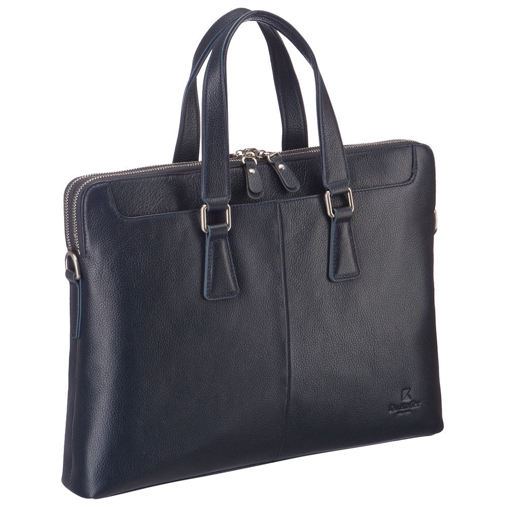 Деловая сумка Dr.Koffer из натуральной кожи синяя