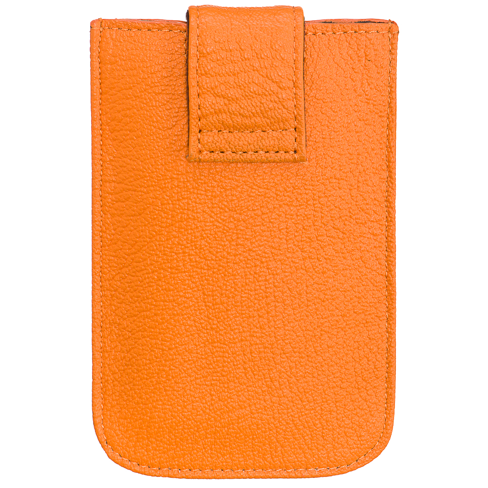 Чехол для телефона из натуральной кожи оранжевый Dr.Koffer