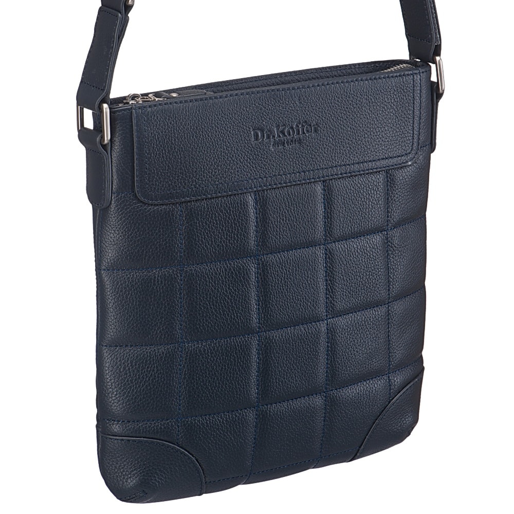 Сумка через плечо Dr.Koffer из натуральной кожи синяя