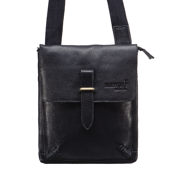 Сумка через плечо Dr.Koffer из натуральной кожи черная