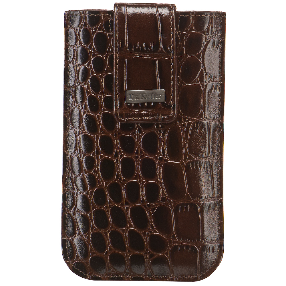 Чехол для телефона из натуральной кожи коричневый Dr.Koffer