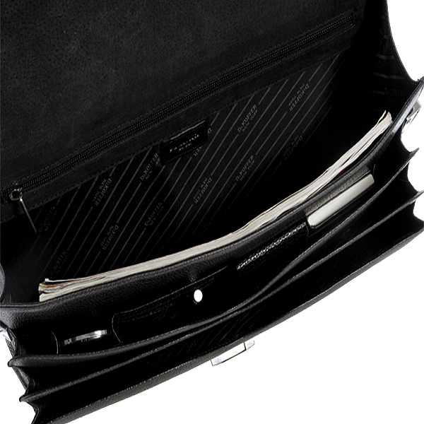 Стильный портфель с кодовым замком и съемной ручкой (черного цвета) Dr.Koffer P402127-02-04