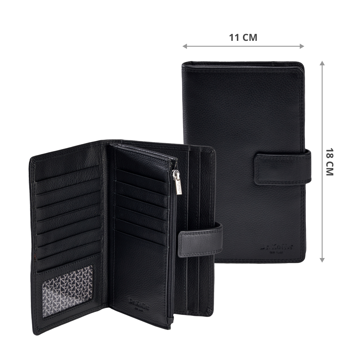 Портмоне Dr.Koffer из натуральной кожи черное