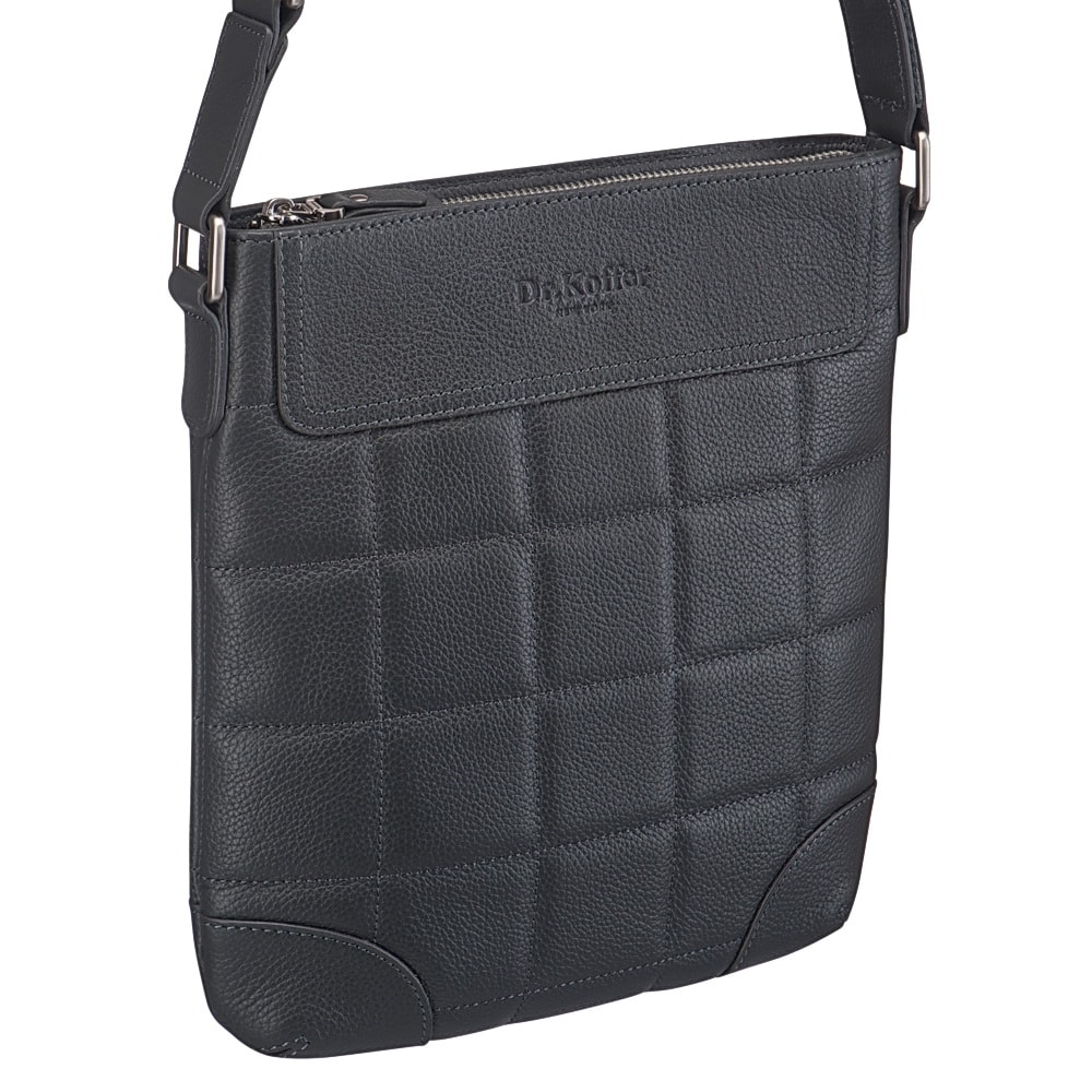 Сумка через плечо Dr.Koffer из натуральной кожи серая