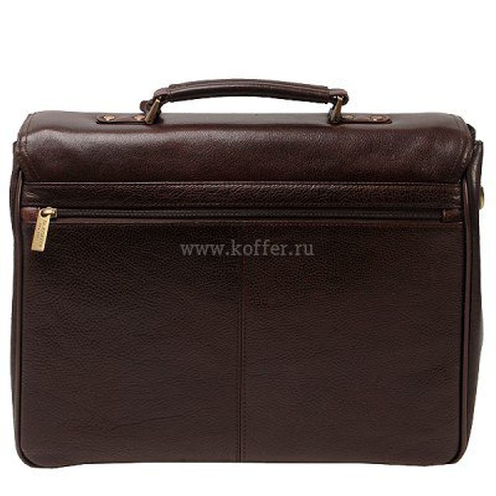 Деловой портфель вытянутой формы с застежками на замках (шоколадного цвета) Dr.Koffer B285050-02-09