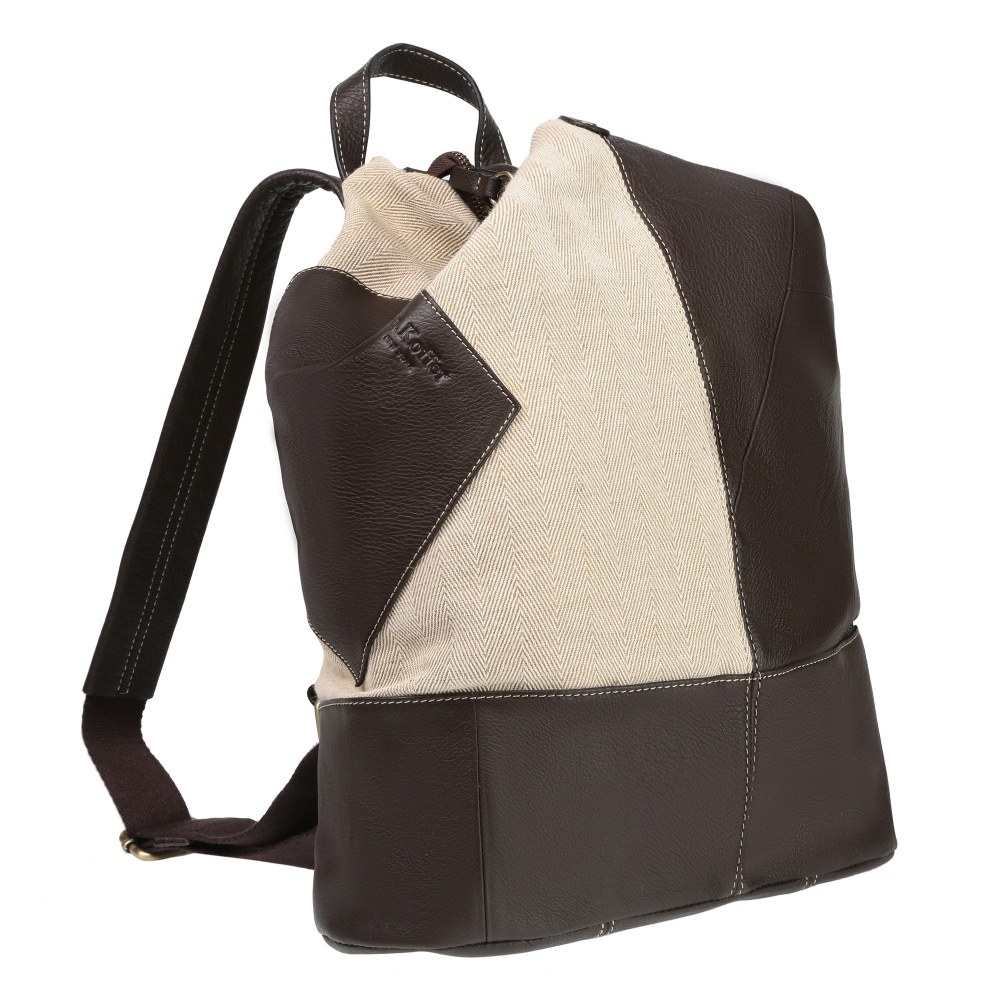 Рюкзак Dr.Koffer из натуральной кожи бежевый