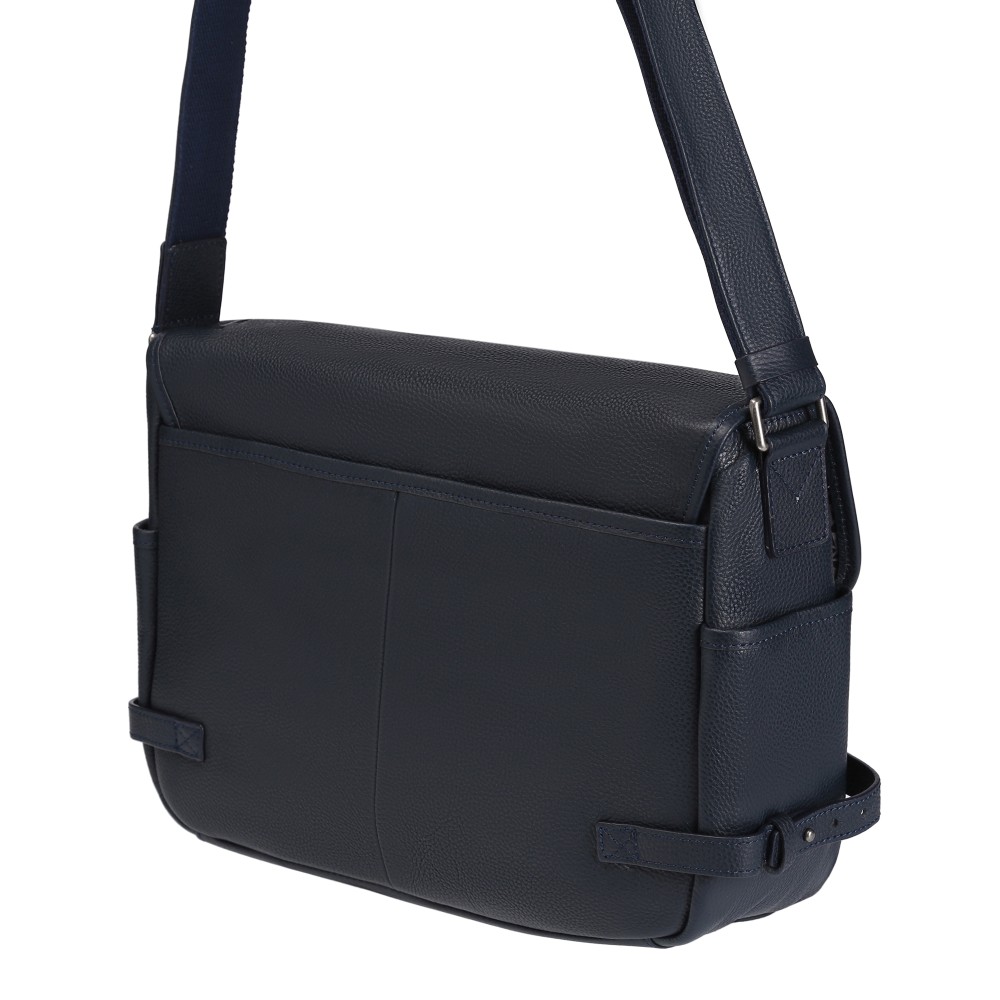 Деловая сумка Dr.Koffer из натуральной кожи синяя