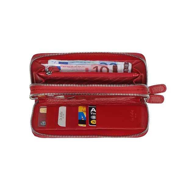 Портмоне красного цвета с изящной съемной ручкой-петлей Dr.Koffer X510344-01-12