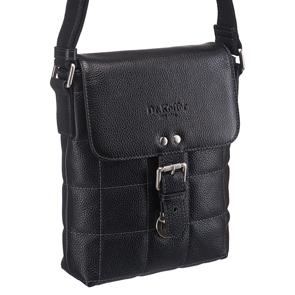 Сумка через плечо Dr.Koffer из натуральной кожи черная