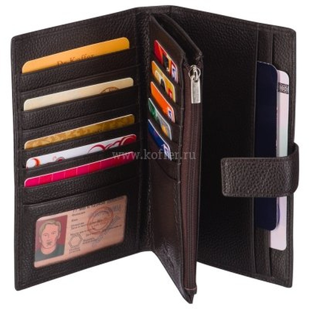 Портмоне Dr.Koffer из натуральной кожи коричневое