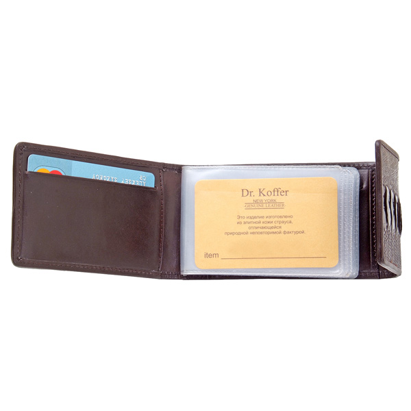 Визитница Dr.Koffer из натуральной кожи темно-коричневая
