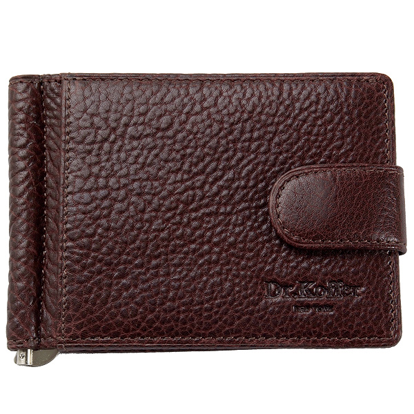 Зажим для денег из зернистой кожи темно-коричневого цвета Dr.Koffer X510199-02-09
