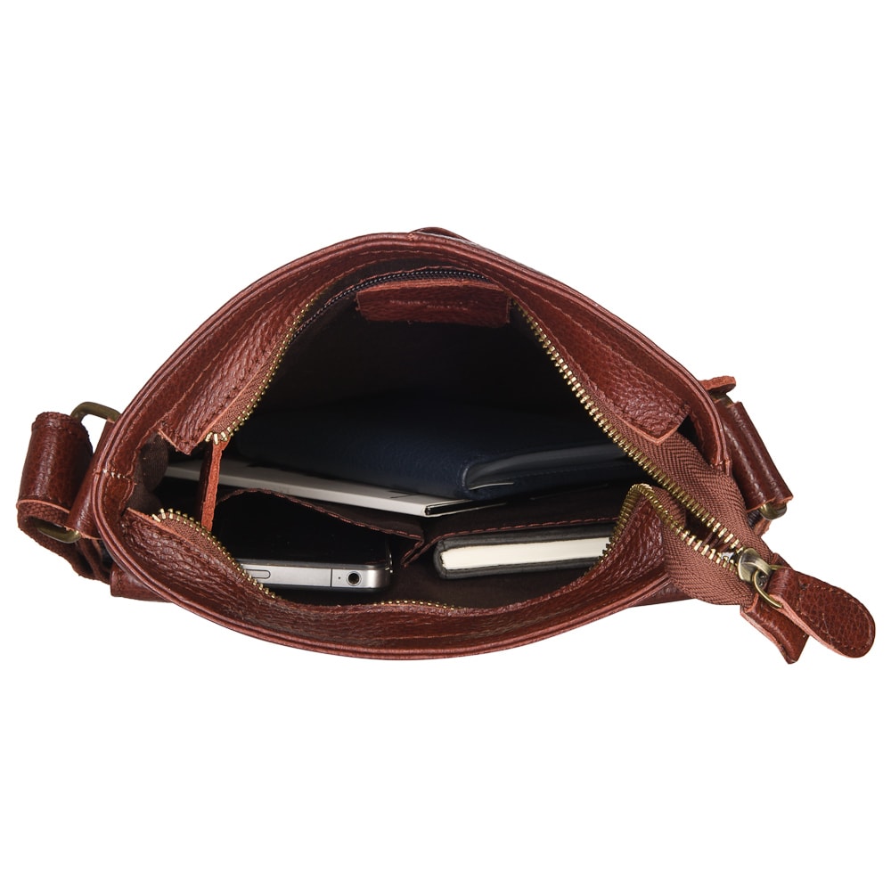 Сумка через плечо Dr.Koffer из натуральной кожи коричневая