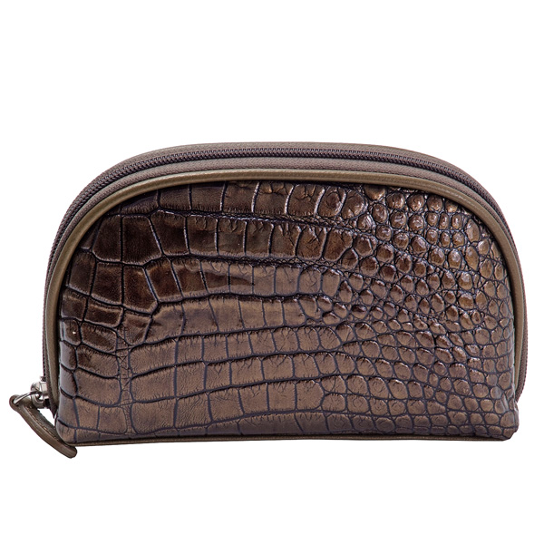 Косметичка Dr.Koffer из натуральной кожи коричневая