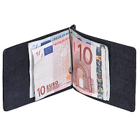 Зажим для денег Dr.Koffer из натуральной кожи черный