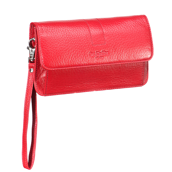 Сумка на пояс Dr. Koffer из натуральной кожи красная