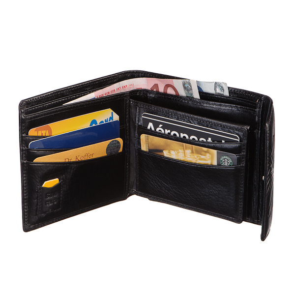 Портмоне Dr.Koffer из натуральной кожи черное